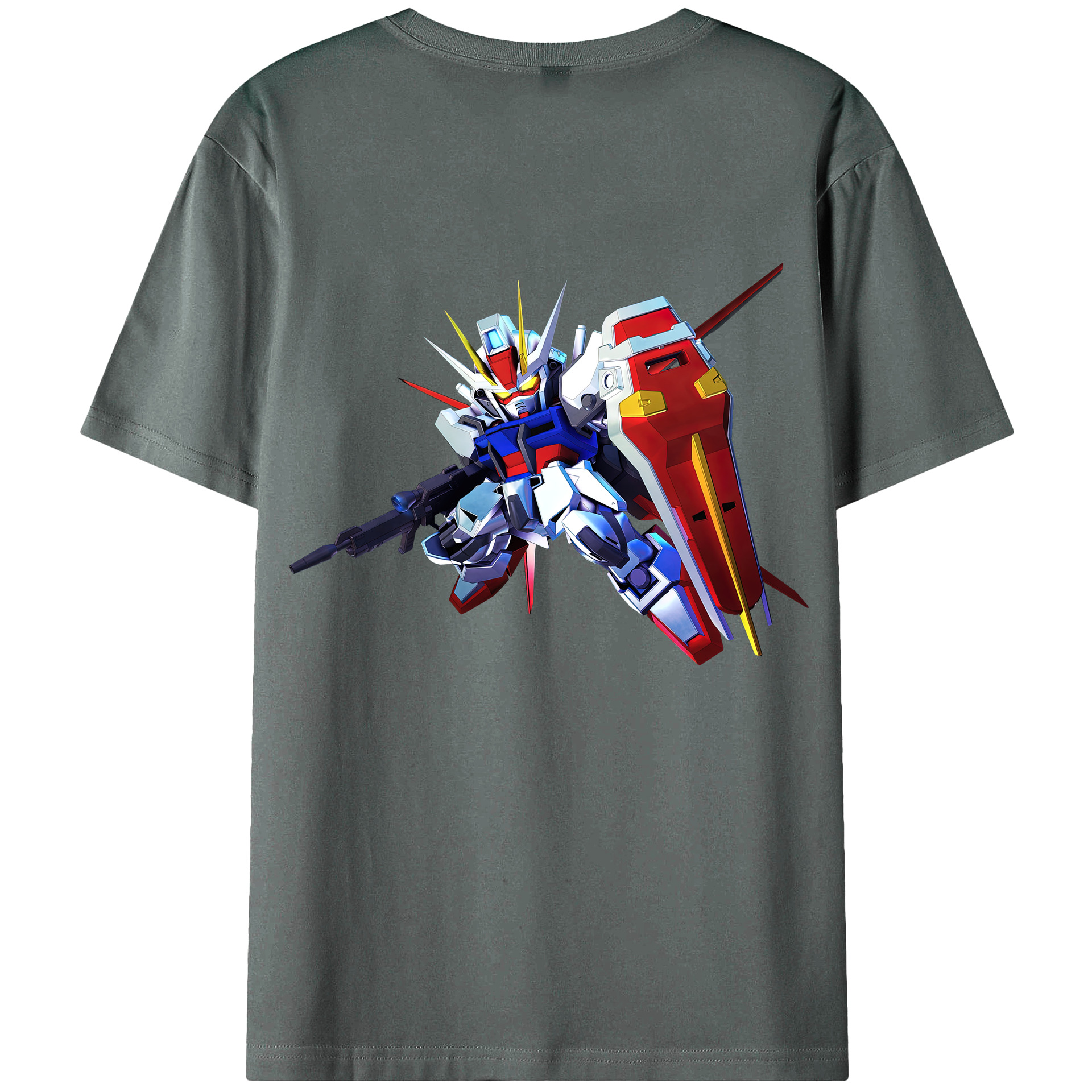 （画像用） 機動戦士ガンダム Mobile Suit Gundam 綿100％ メンズ半袖Tシャツ（バックプリント） 通気性